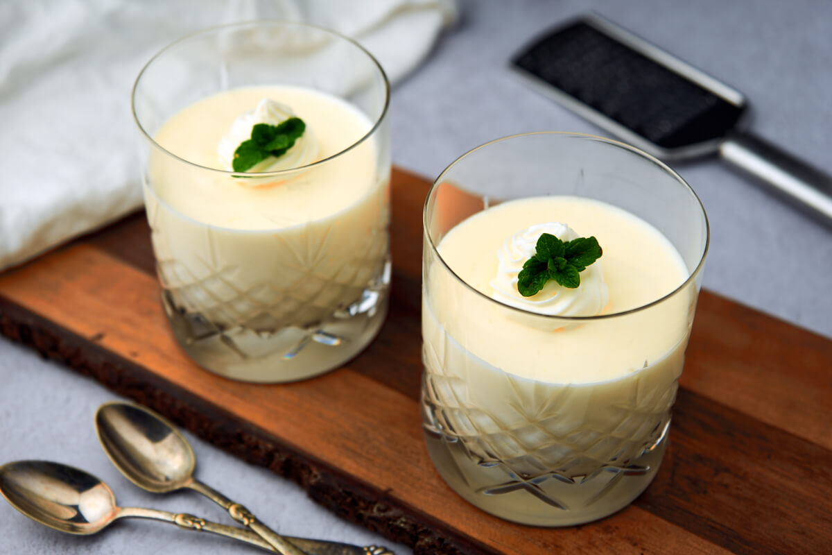 danish lemon mousse in glass