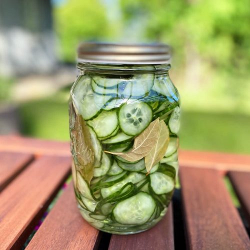 danish cucumber salad in jar