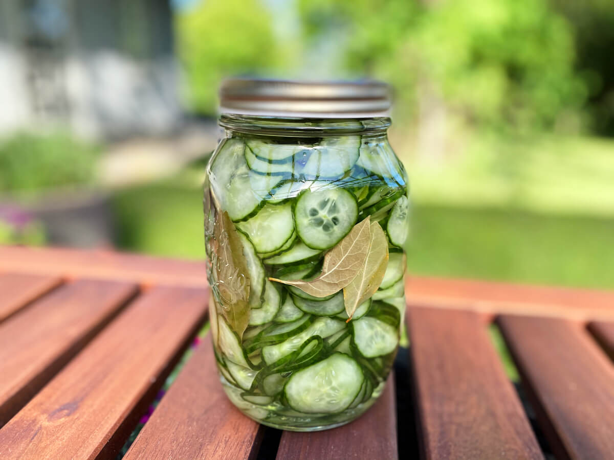 danish cucumber salad in jar