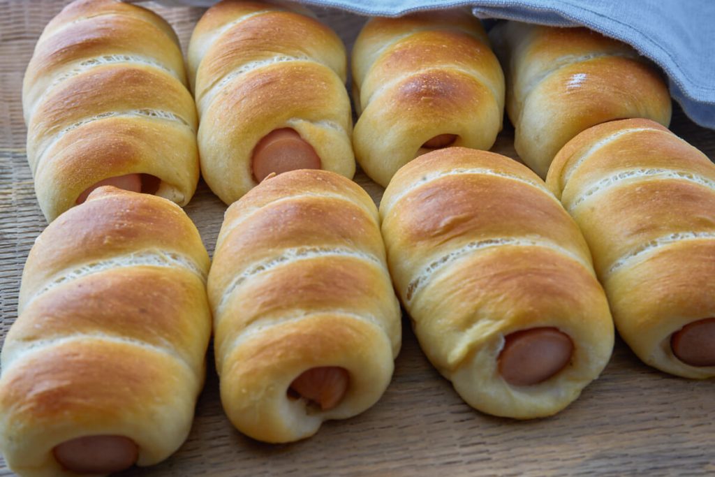 soft danish sausage rolls