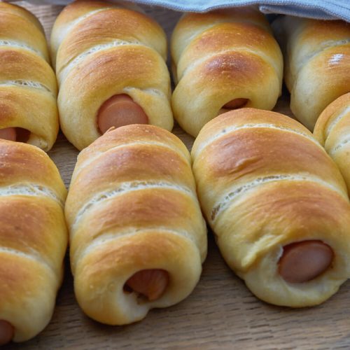soft danish sausage rolls