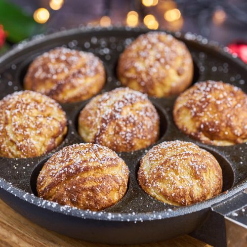 aebleskiver pancake balls in danish aebleskive pan