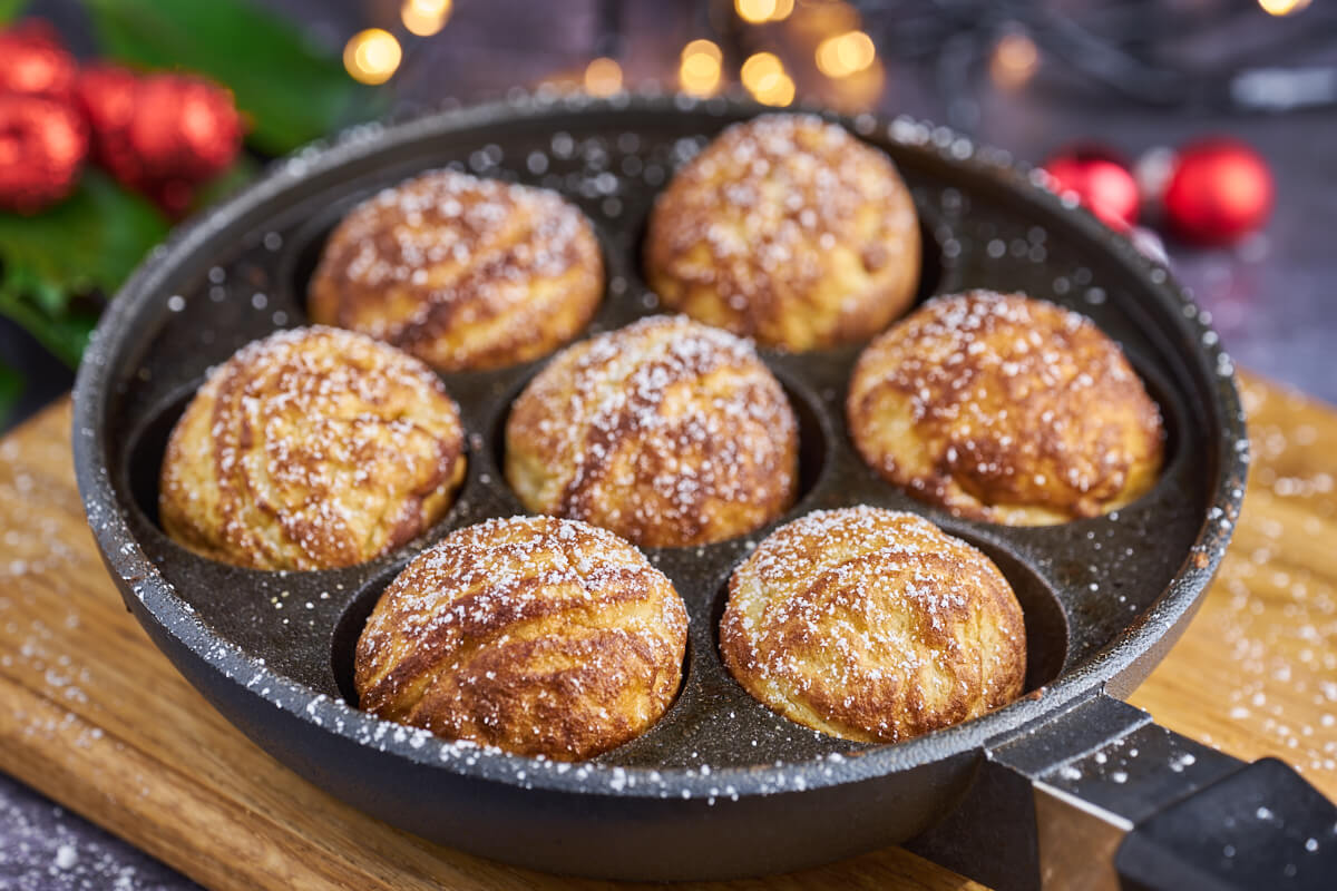 aebleskiver pancake balls in danish aebleskive pan