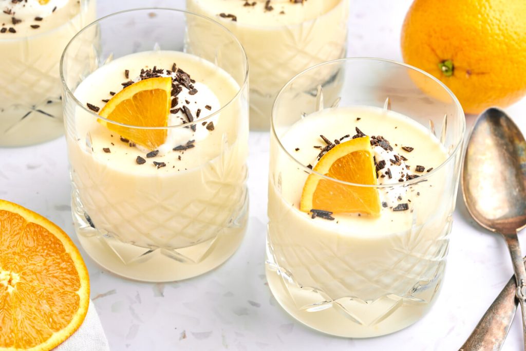 orange mousse in glass