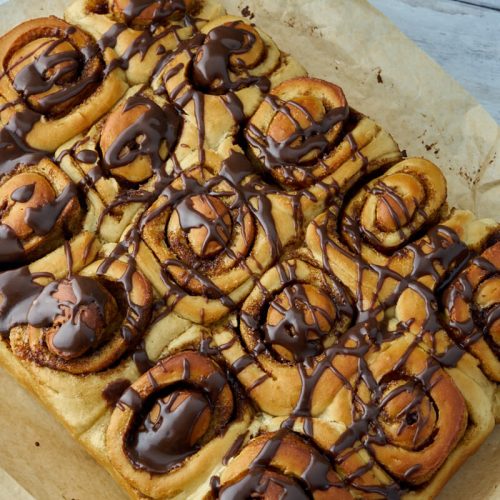 danish cinnamon rolls with brown icing (snails)