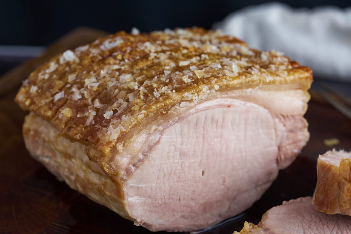 danish roast pork with crackling
