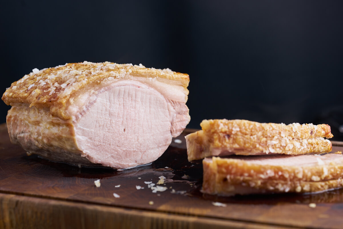 danish roast pork with crisp crackling