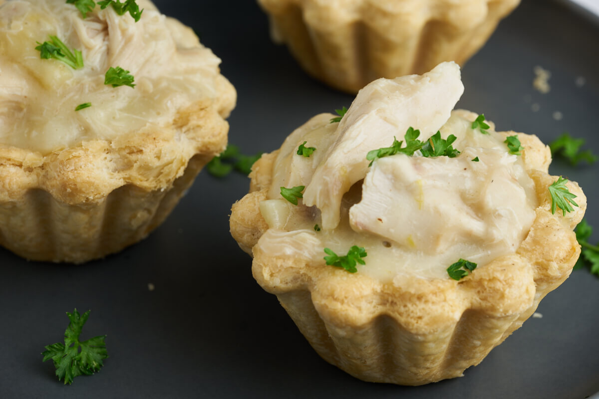 Danish chicken and asparagus tartlets