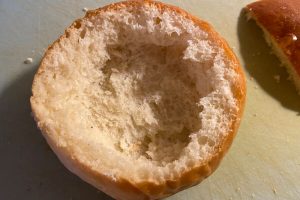 hollowing out the bottom of a semla