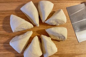 dough pieces for Greek pita bread