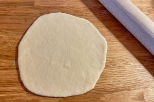 rolled out Greek pita bread