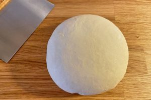 Dough for flatbread on the table