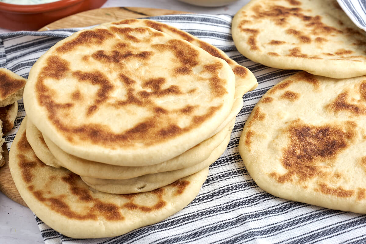 flatbread or Greek pita bread