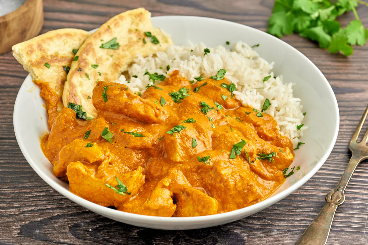 Butter Chicken And Naan Bread