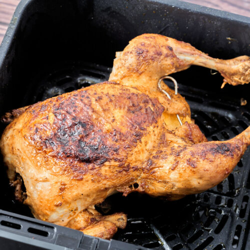 air fryer whole chicken in air fryer basket