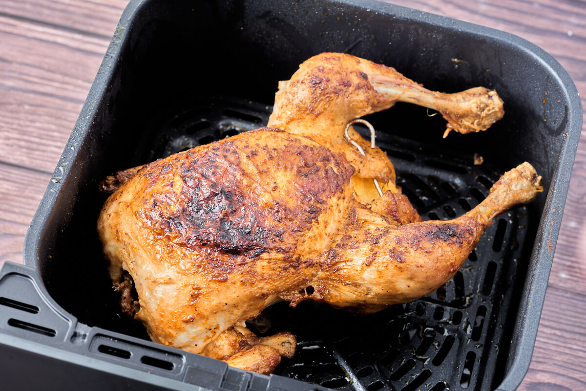 air fryer whole chicken in air fryer basket