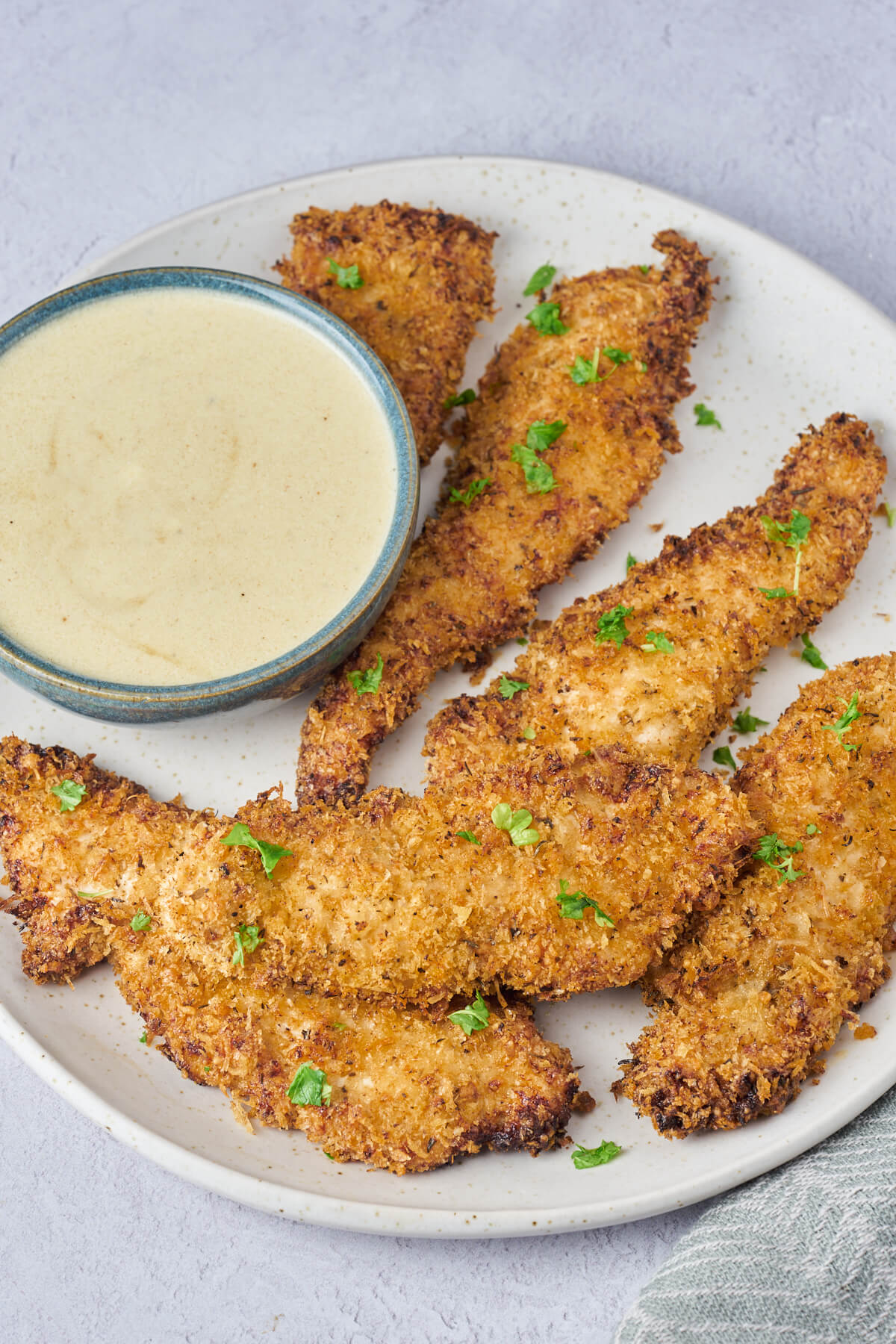 air fryer crispy chicken with dijon mustard dip