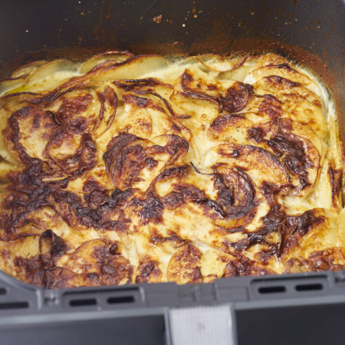 air fryer scalloped potatoes in basket for cosori dualblaze