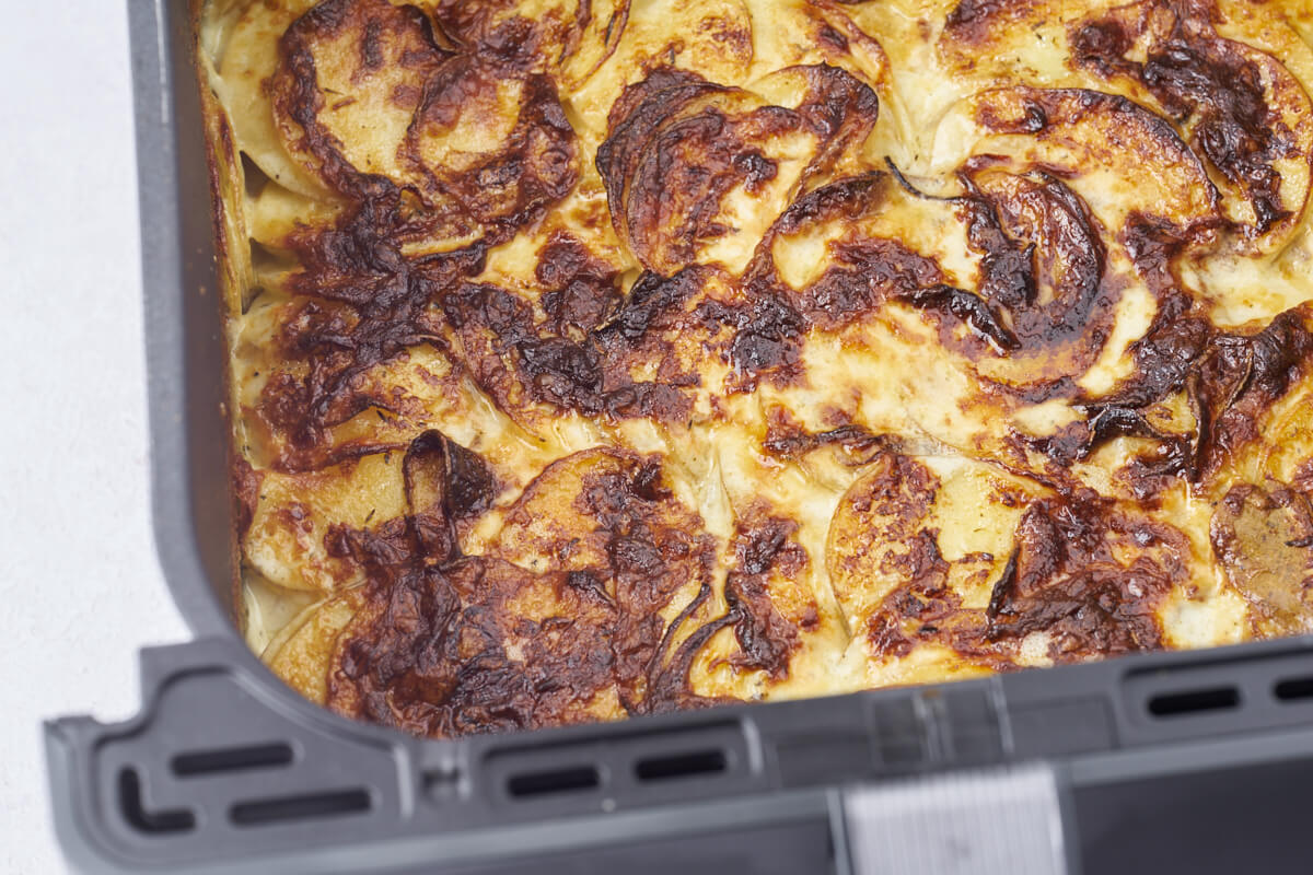 scalloped potatoes in air fryer basket