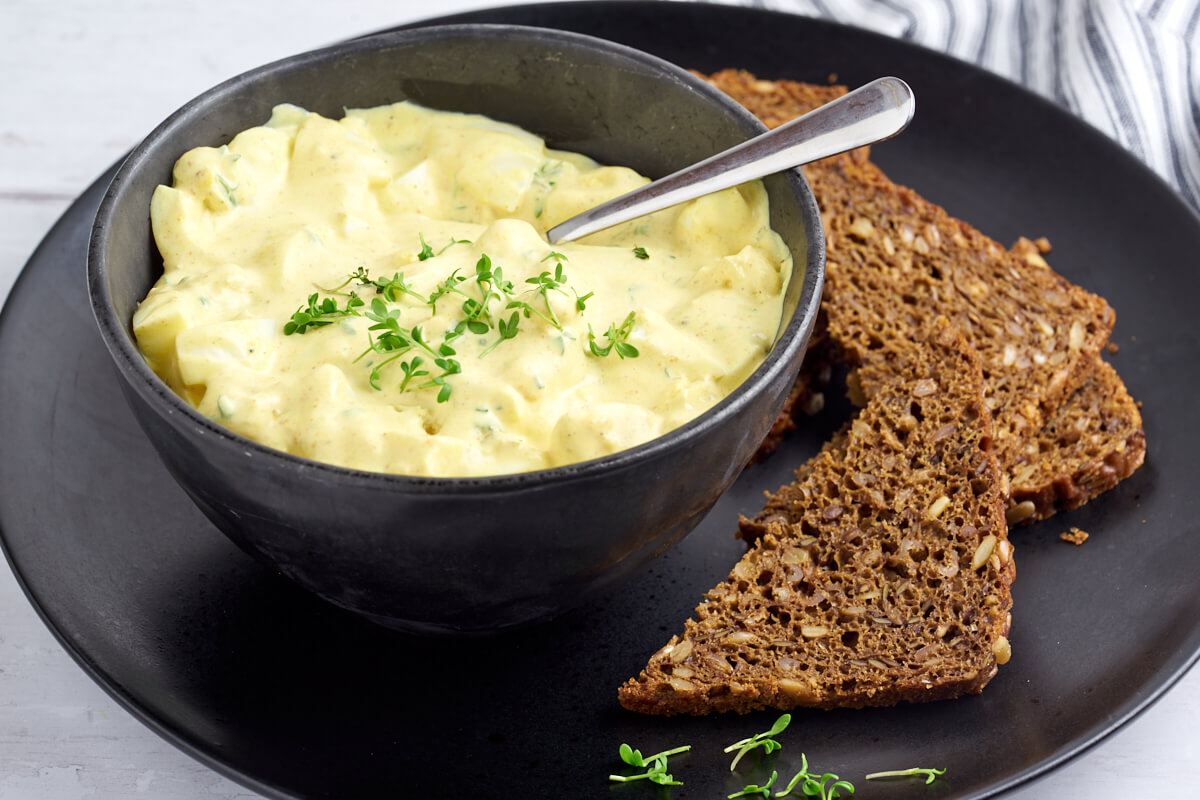 Danish egg salad with rye bread