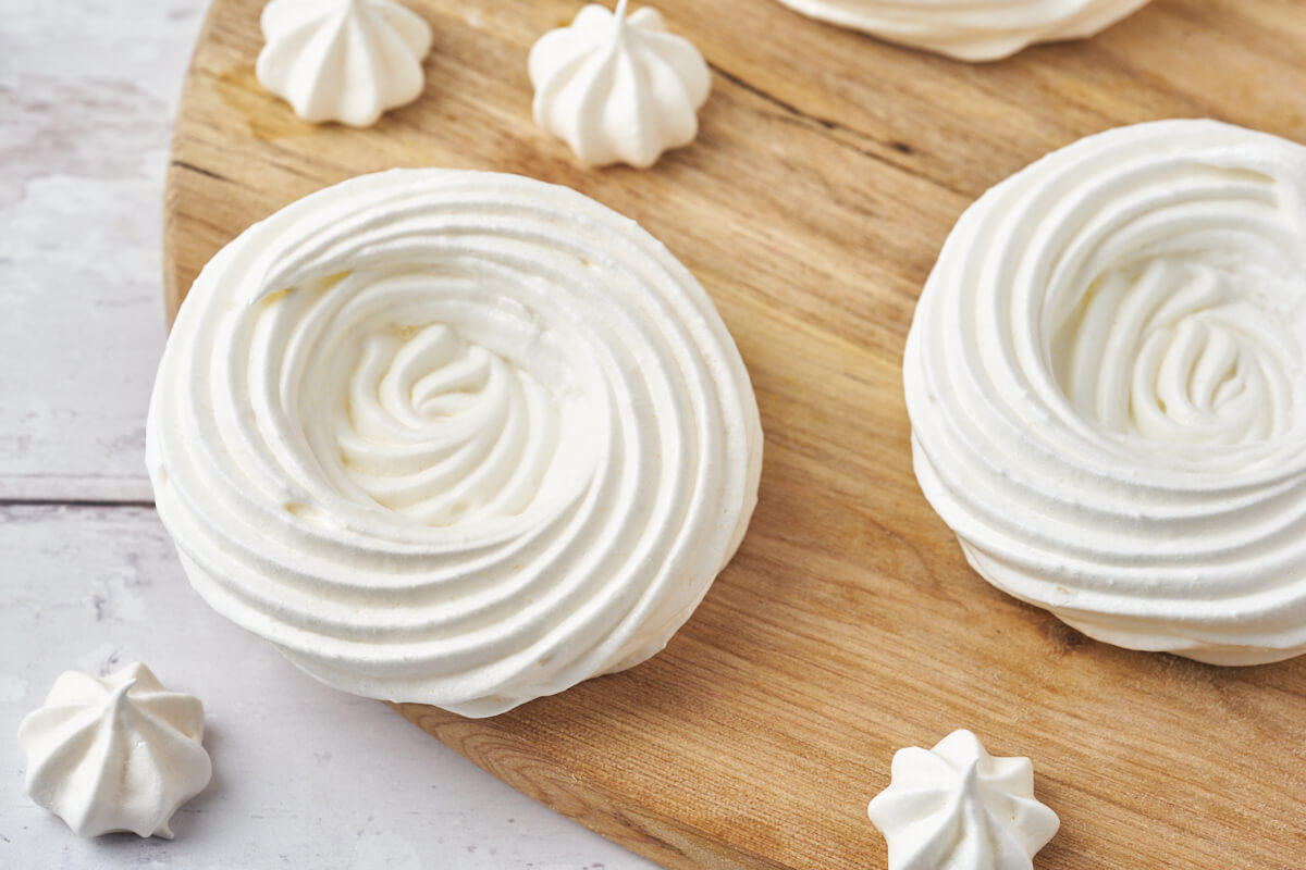 homemade nests in meringue