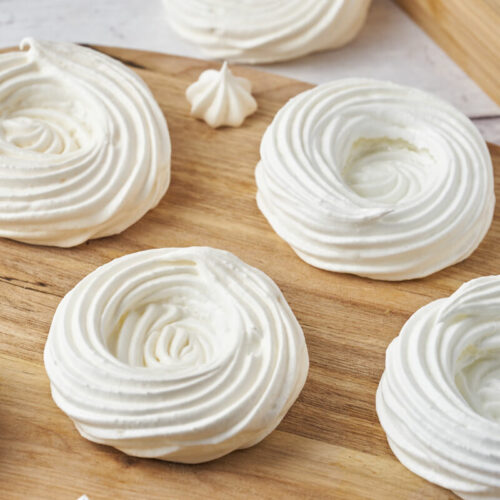 homemade meringue nests for dessert