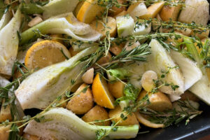 dish with potatoes, fennel and herbs