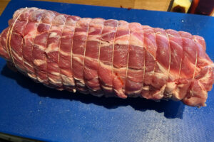 tied up rolled pork roast