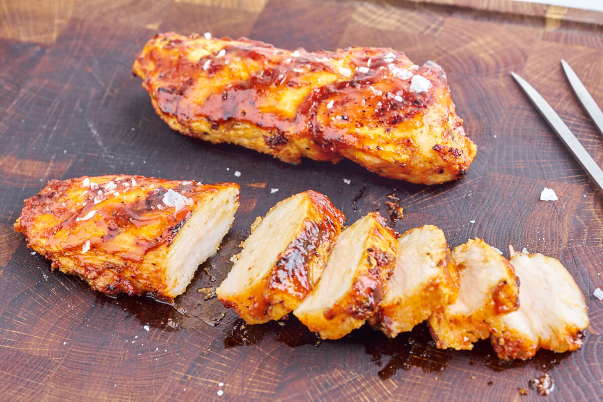 perfectly cooked grilled chicken breast