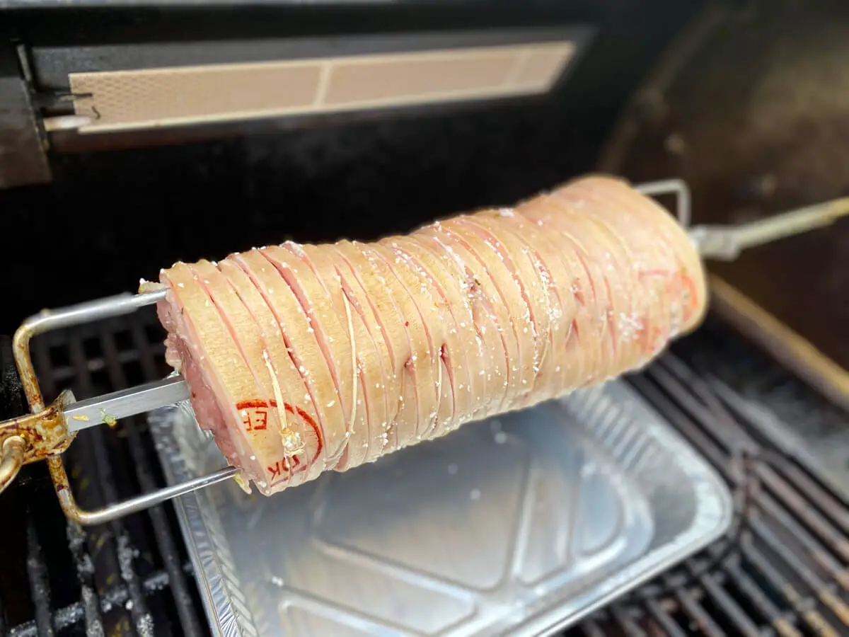 porchetta on the barbeque