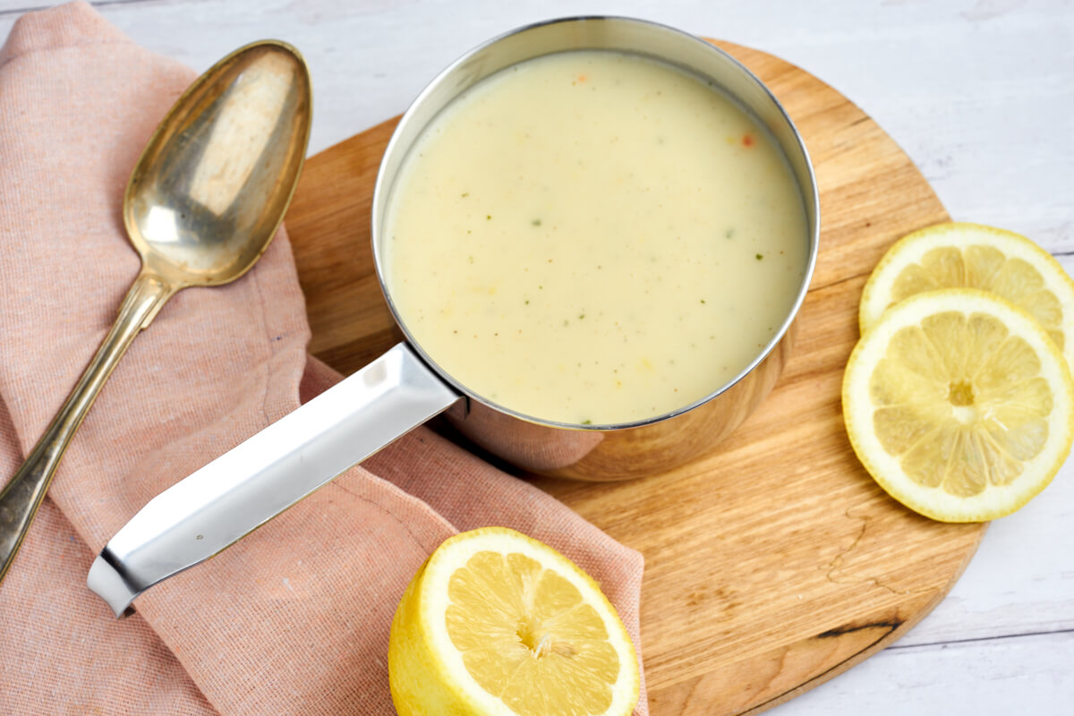 pot with lemon sauce