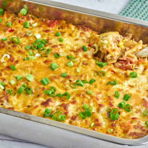 mexican pasta bake with beef and vegetables