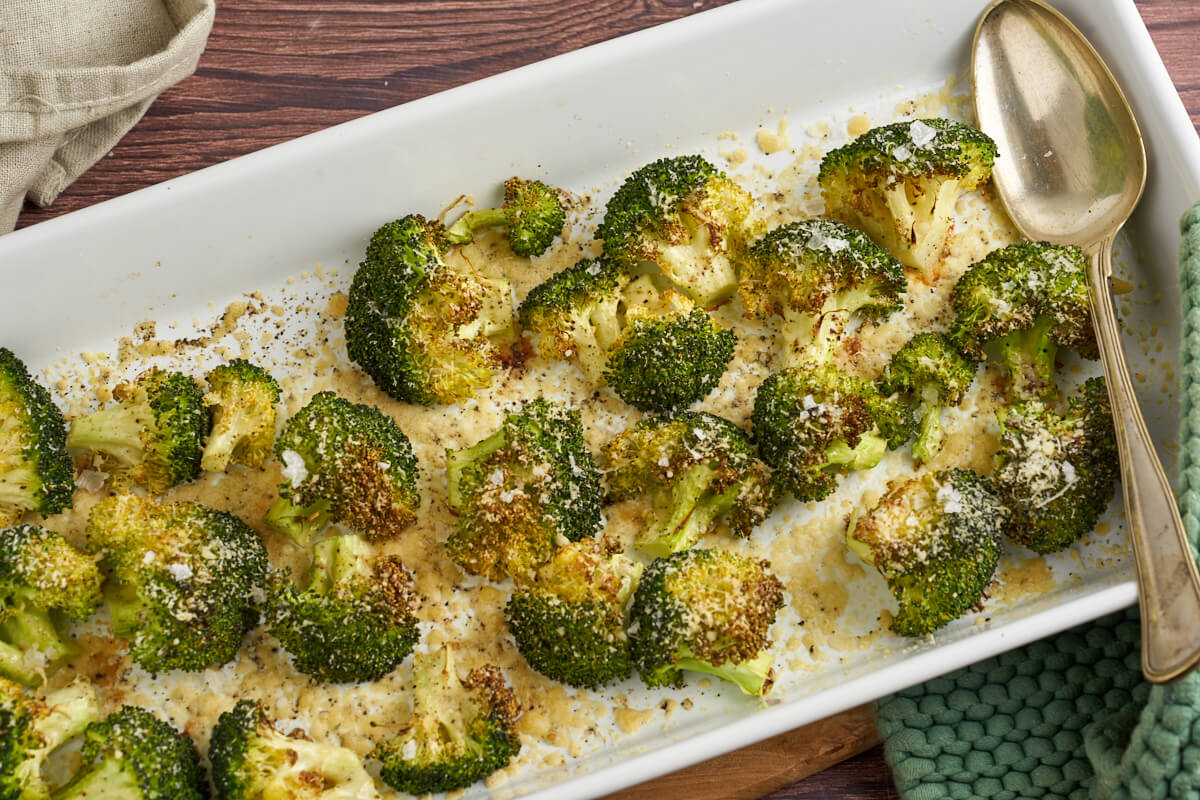 dish with broccoli made in oven