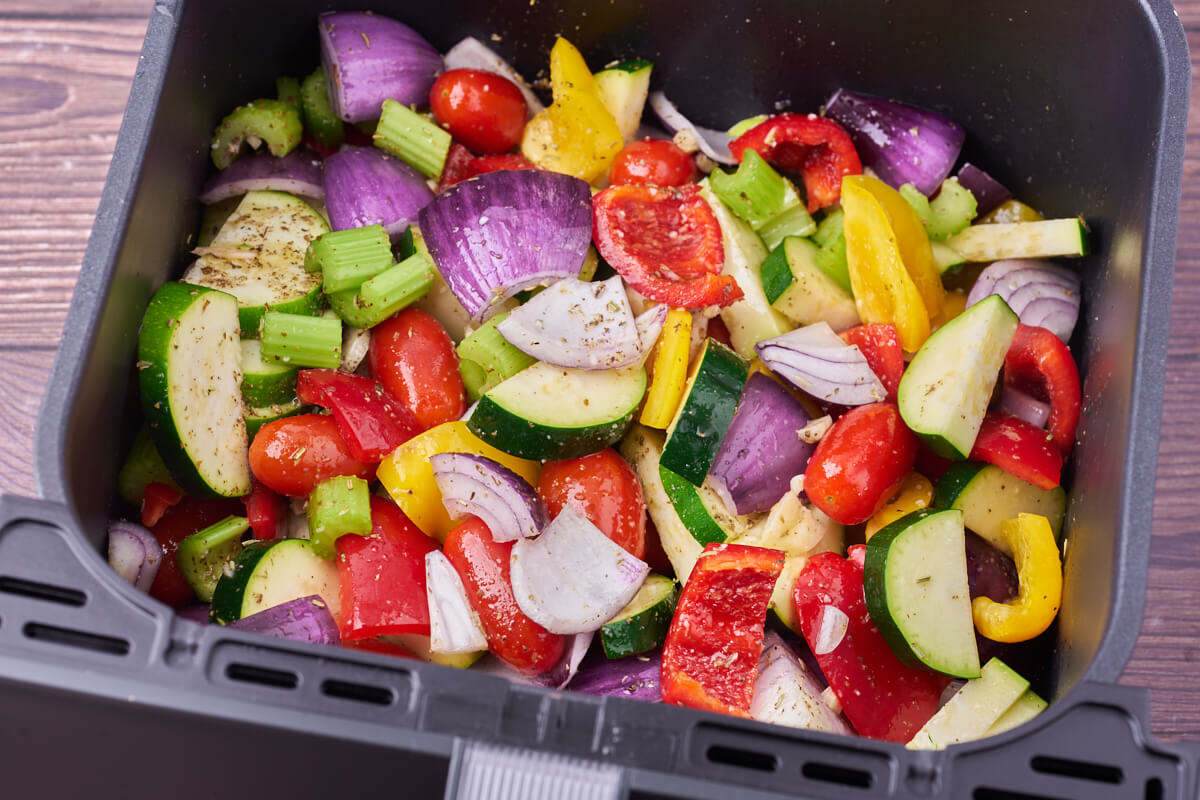 delicious vegetables in air fryer