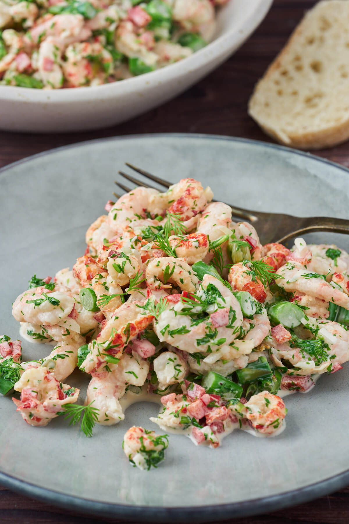 delicious shellfish salad on plate