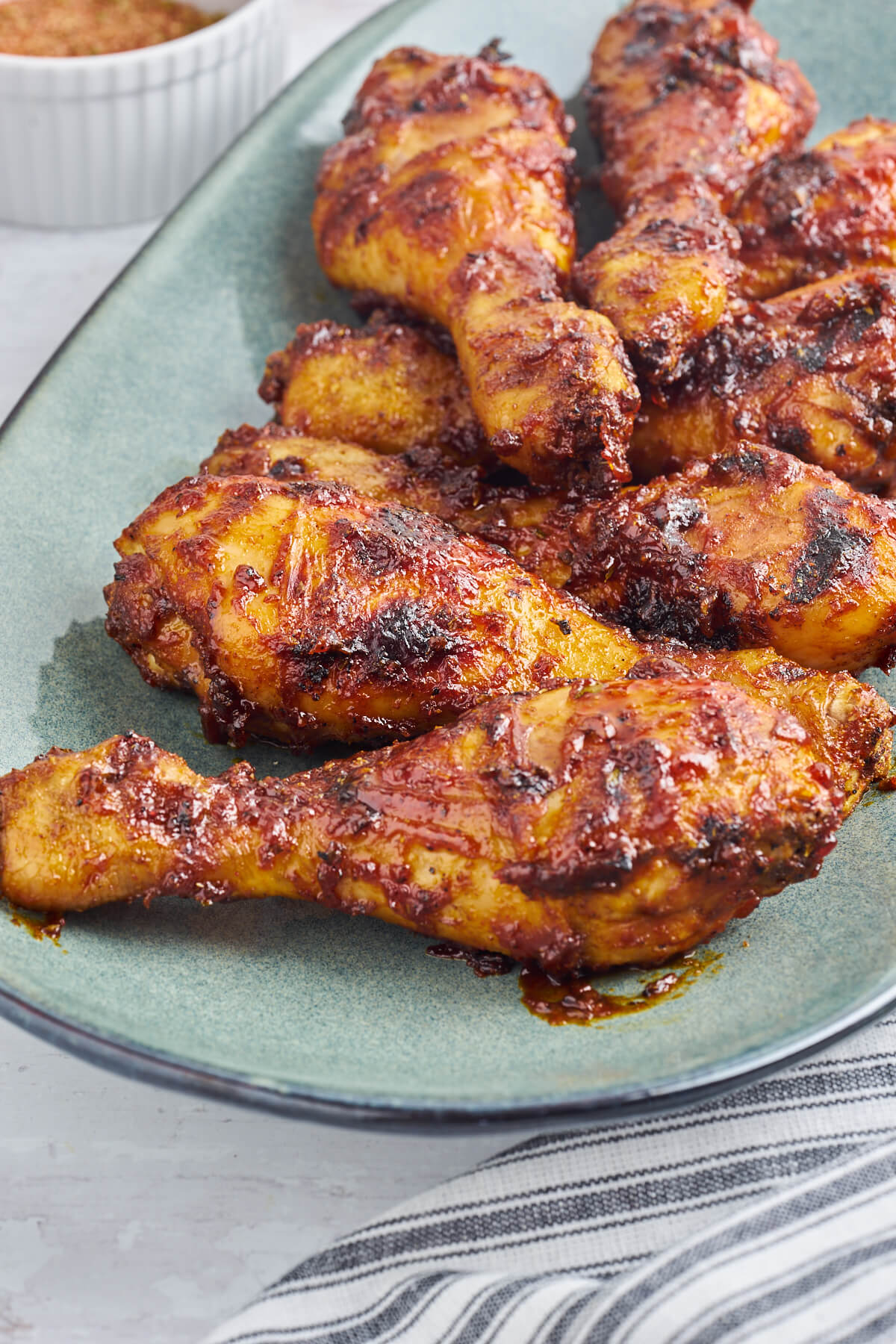 grilled chicken drumsticks with BBQ