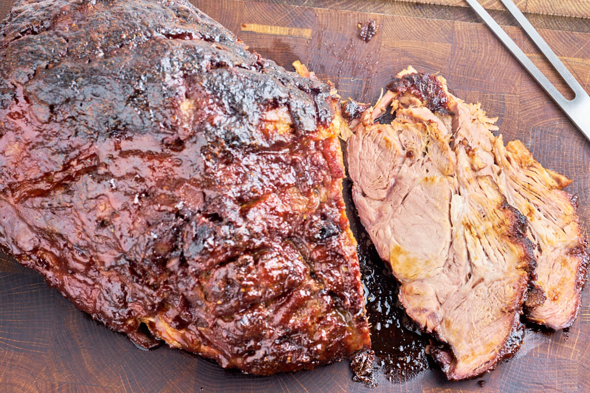 pork neck fillet made on the bbq