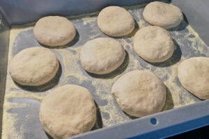 english muffins proving