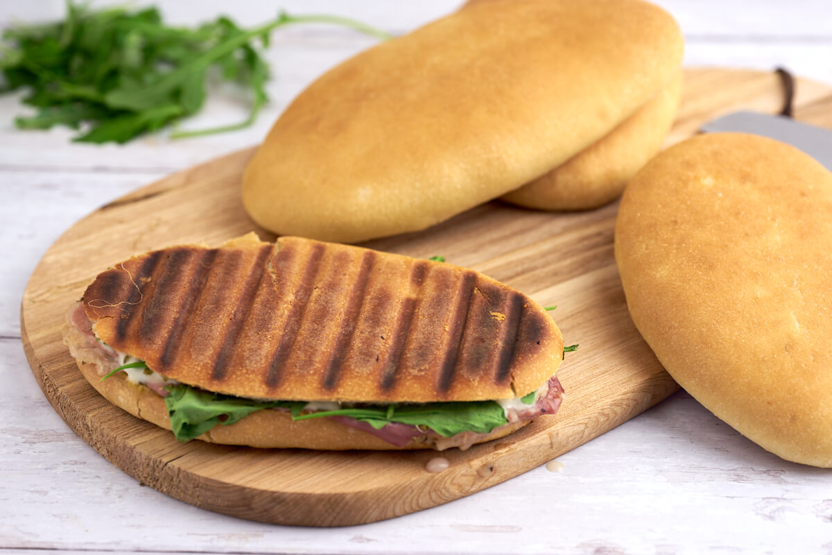 panini sandwich in homemade bread