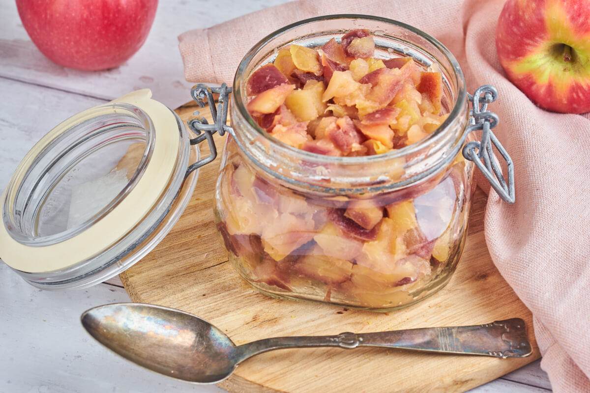apple compote in a jar