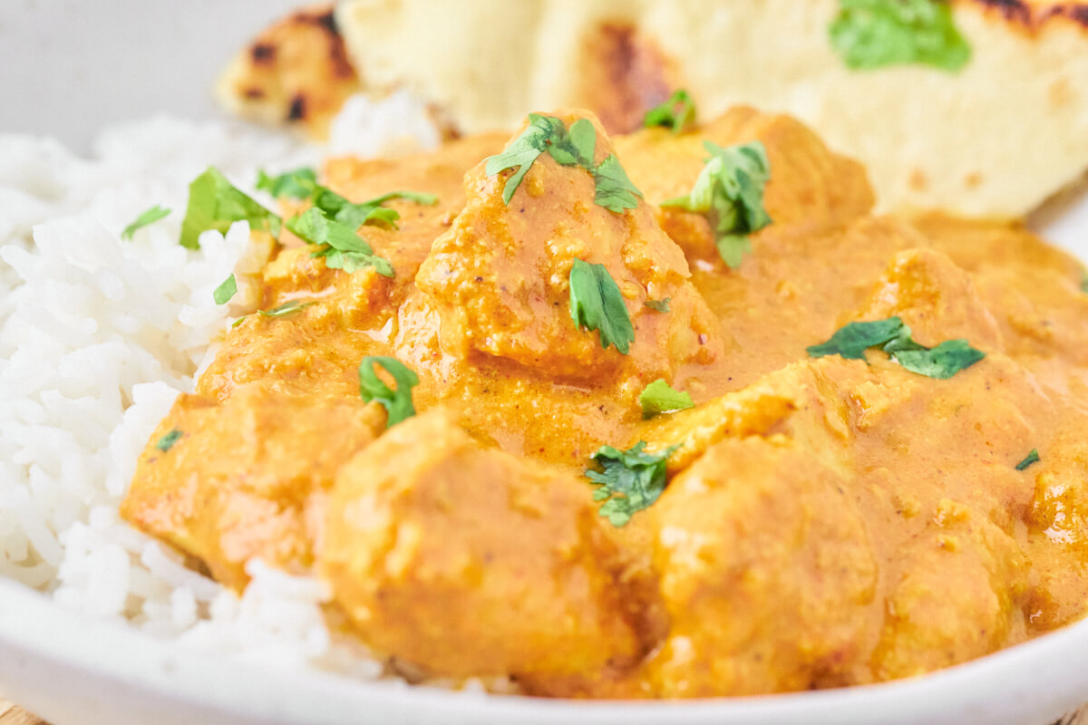 tikka masala with chicken and fresh cilantro