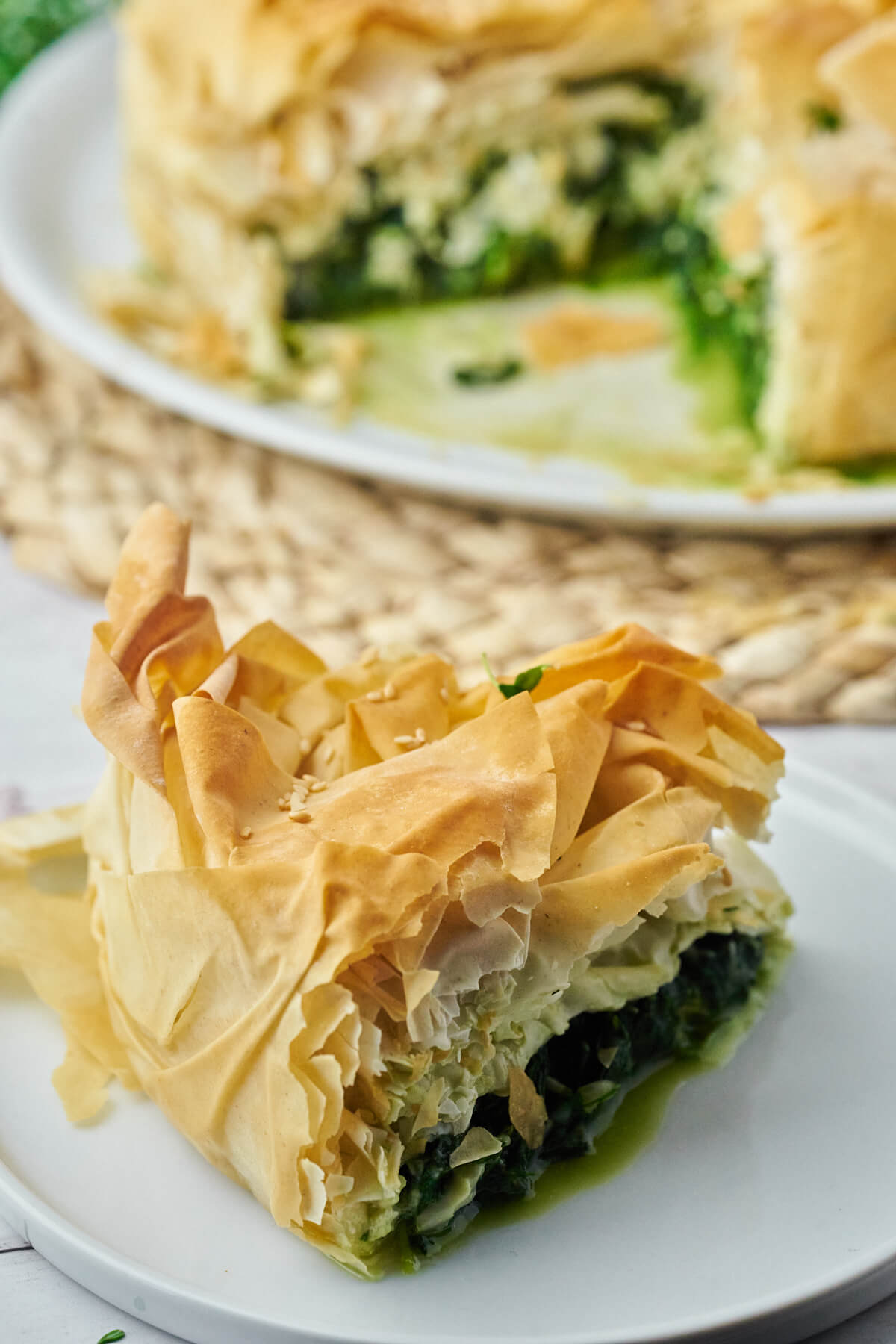 Crispy Greek spinach pie with feta