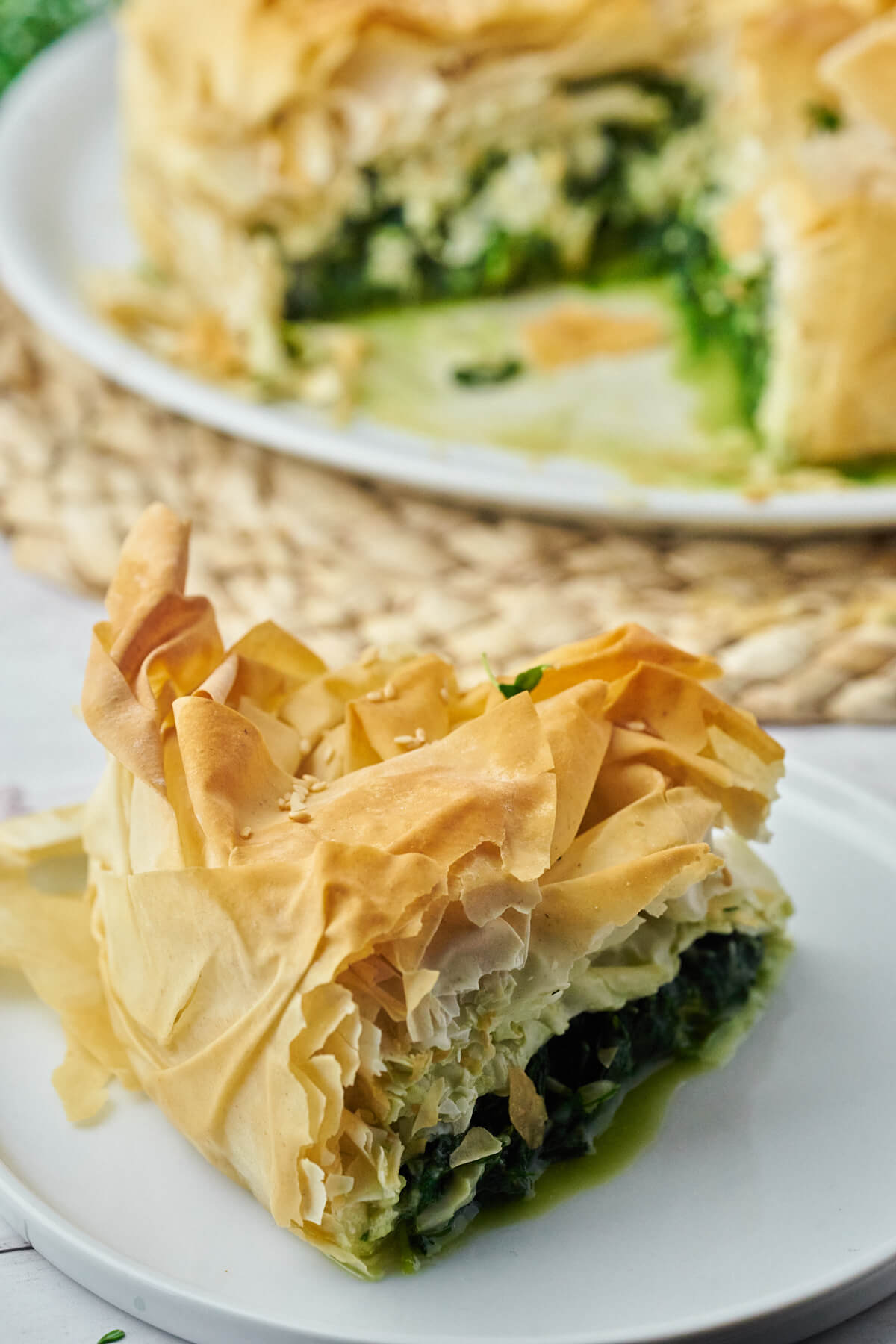 Crispy Greek spinach pie with feta