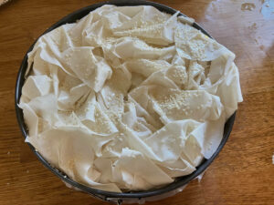 spanakopita ready for the oven