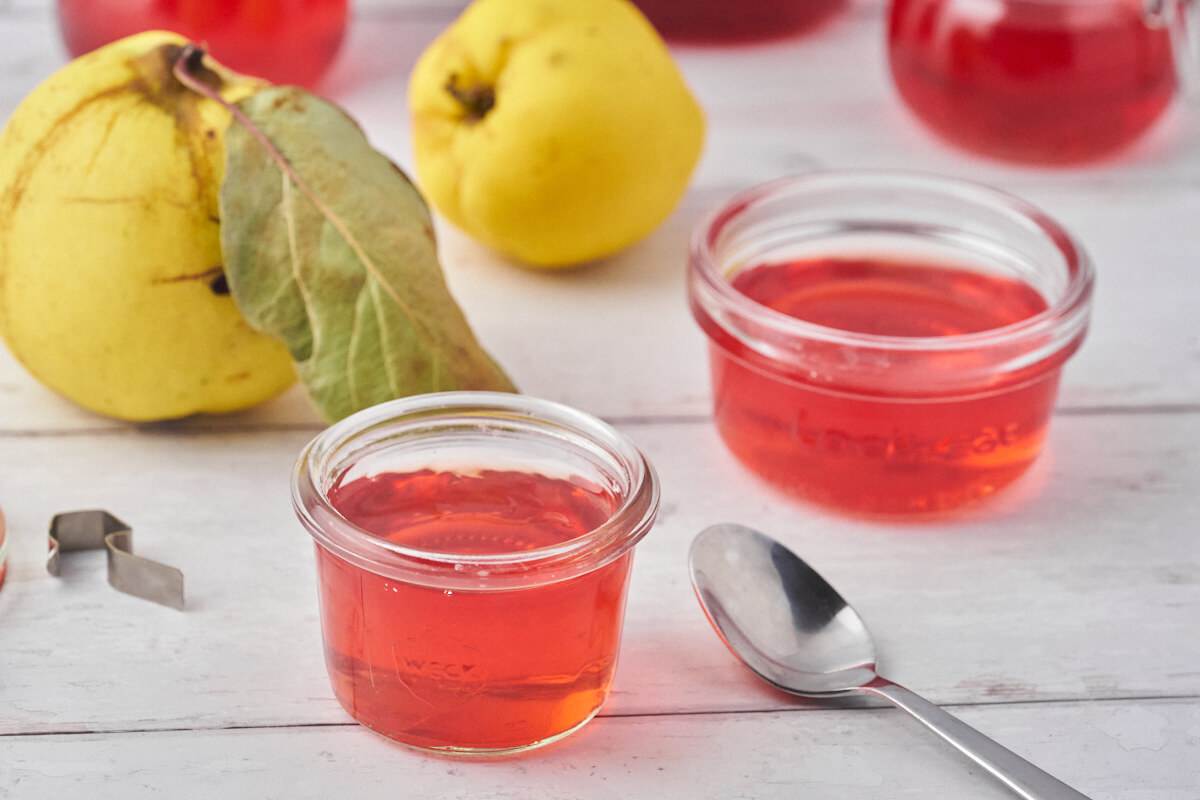 two small jars of quince jelly
