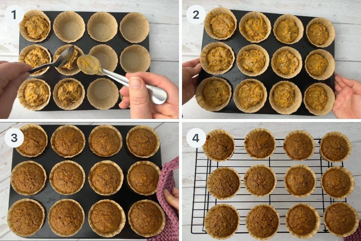 baking the pumpkin muffins